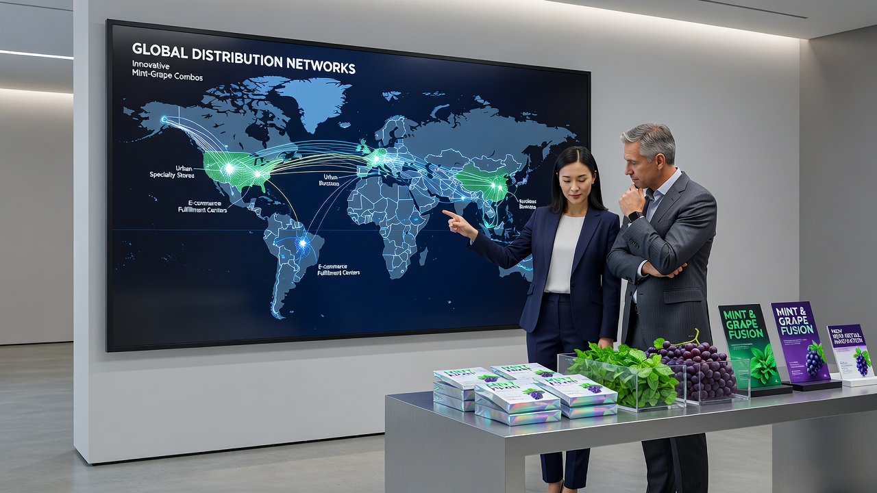 Mapping Global Distribution Networks for Innovative Mint and Grape Combination Goods in Retail Settings